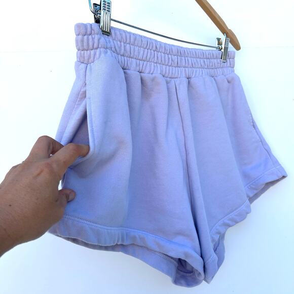 Daily Drills Set Vintage Crew Sweatshirt Super Shorts Lilac Purple Medium Large - Picture 9 of 13